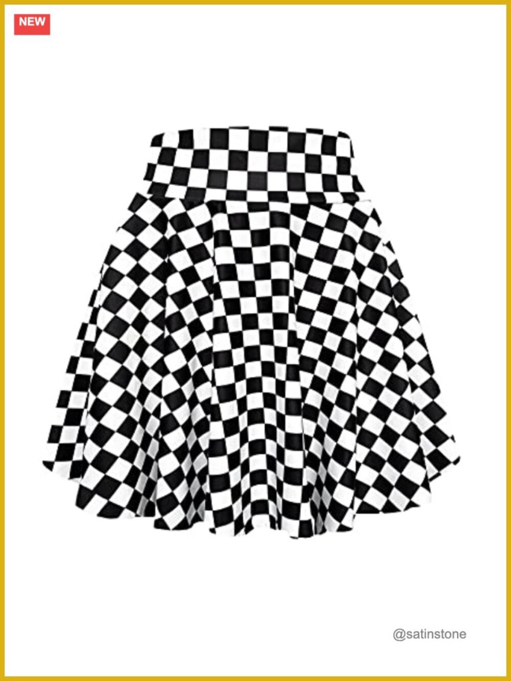 High Waisted Pleated Plaid Mini Skater Skirt